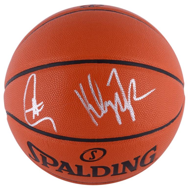 steph curry and klay thompson autographed ball