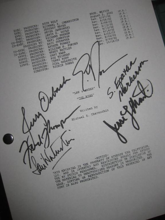 law & order signed tv script