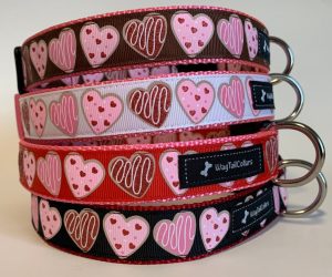 heart valentine's glitter dog collars