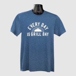 blue every day is grill day t-shirt